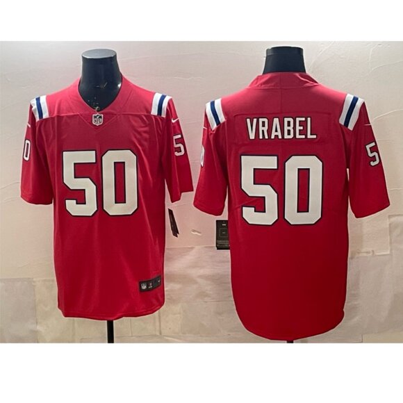 Mens or Youths Choose Mike Vrabel Red Stitched Jersey Vapor